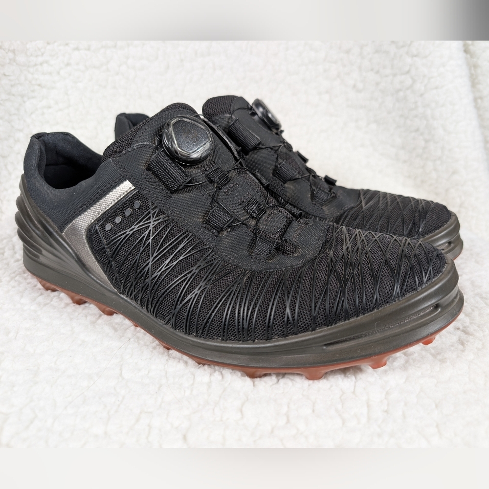 Ecco Hydromax Cage Pro BOA Mens‎ Size 9 9.5 US 43 EU Black Golf Shoes Spikeless